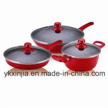 Utensílios de cozinha China Red Alumínio Panelas Set